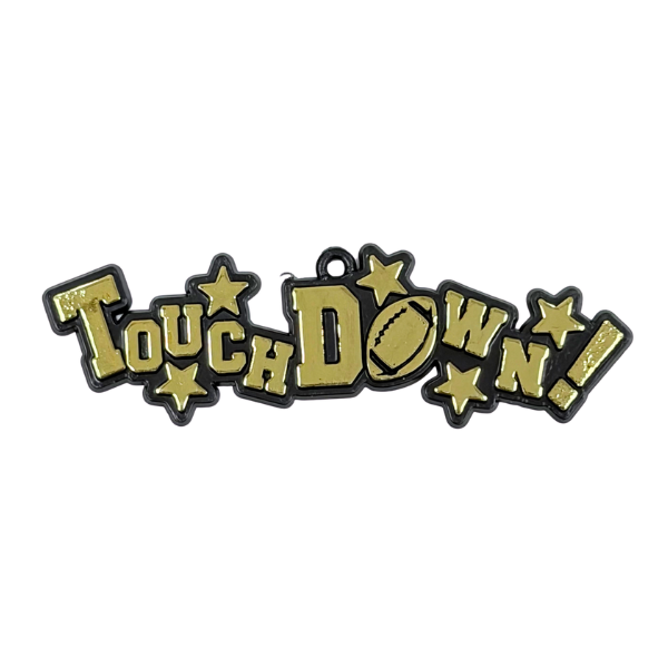 4" ACI Black/Gold Touchdown Plastic Trinket | 1 Count