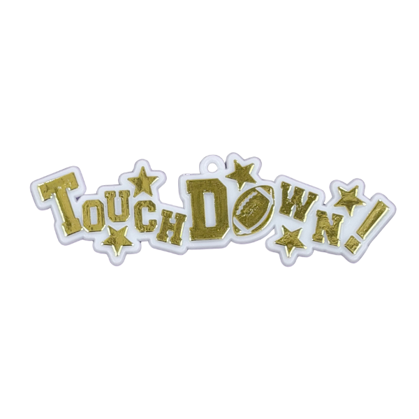 4" ACI White/Gold Touchdown Plastic Trinket | 1 Count