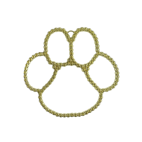 4" ACI Gold Rhinestone Look Paw Print Charm | 1 Count