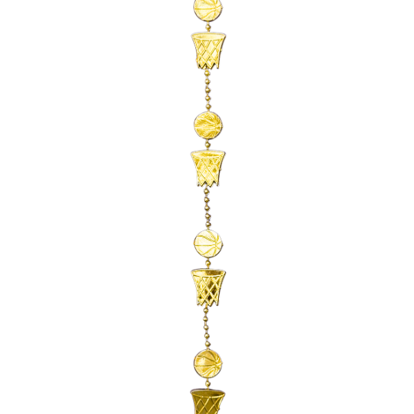 4' ACI Gold Basketball Flat Garland Beads | 1 Count