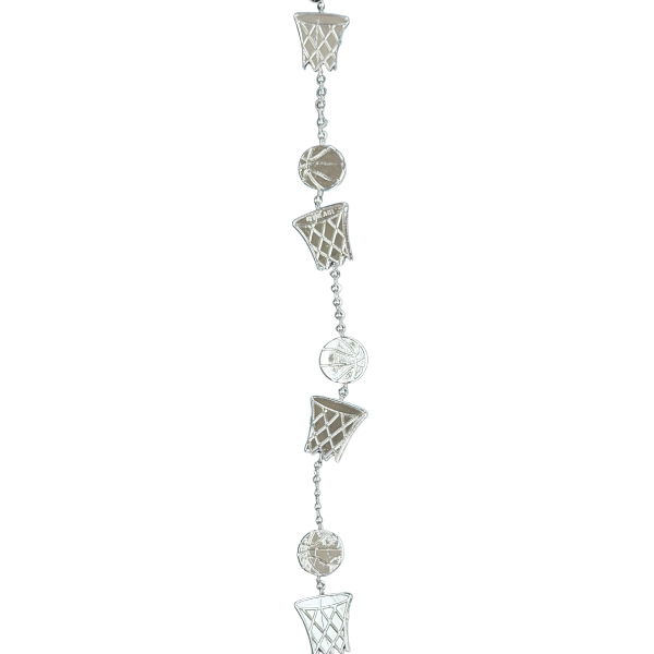 4' ACI Silver Basketball Flat Garland Beads | 1 Count