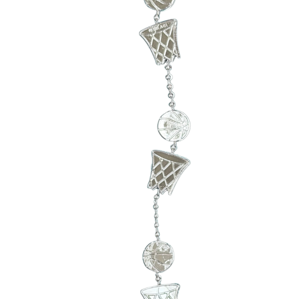 4' ACI Silver Basketball Flat Garland Beads | 1 Count