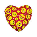 Globo de aluminio con forma de corazón rojo de 17" Emoticon Love, 5 unidades (WSL)