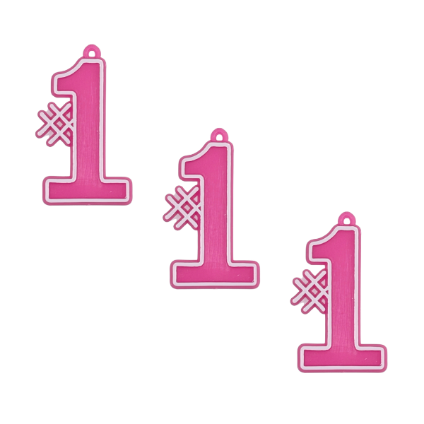 1.5" ACI Hot Pink #1 Homecoming Charm | 3 Count