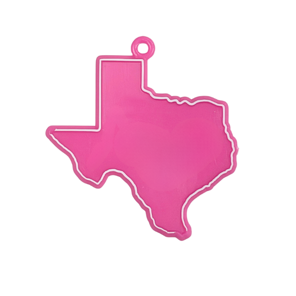 2" ACI Hot Pink Texas Shaped Charm | 2 Count