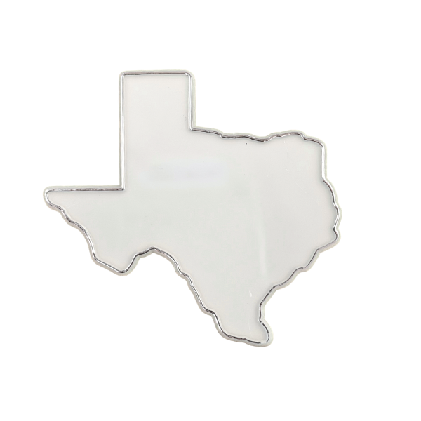 3" ACI White/Silver Texas Shaped Plastic Pin | 1 Count