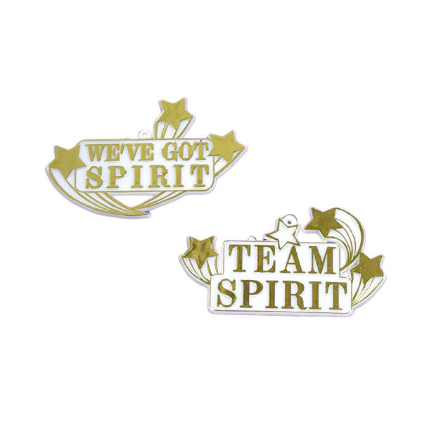 3" ACI White/Gold Spirit Combo Plastic Trinket | 2 Count