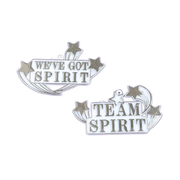 3" ACI White/Silver Spirit Combo Plastic Trinket | 2 Count