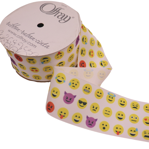 Cinta de grogrén estampada Whatsup