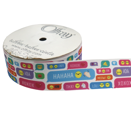 1 1/2" Offray LOL Text Printed Grosgrain Ribbon - 1 1/2" Wide, 25 Yards Long | 1 Spool