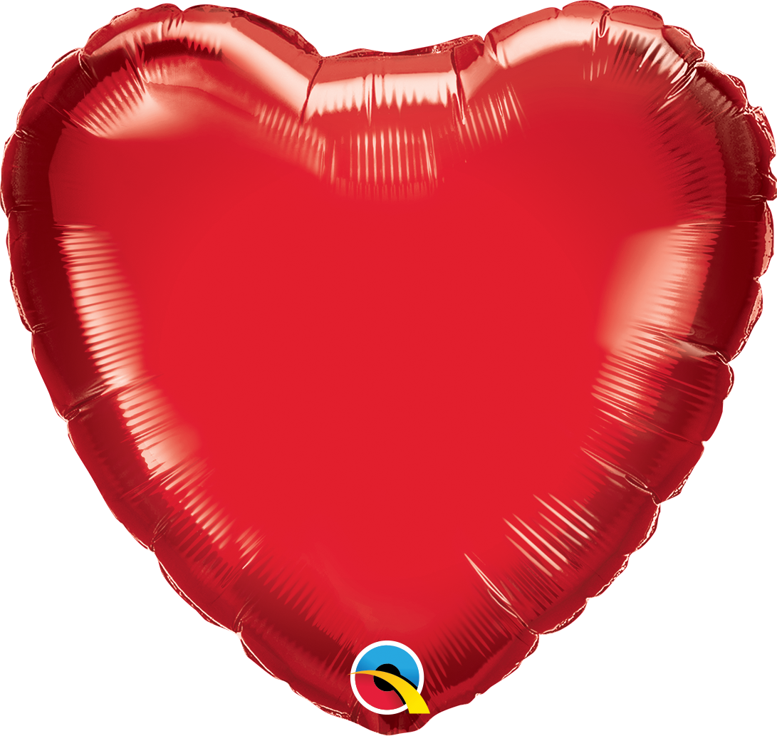 9" Qualatex Heart Foil Airfill Balloon | 1 Count - Must Be Heat Sealed