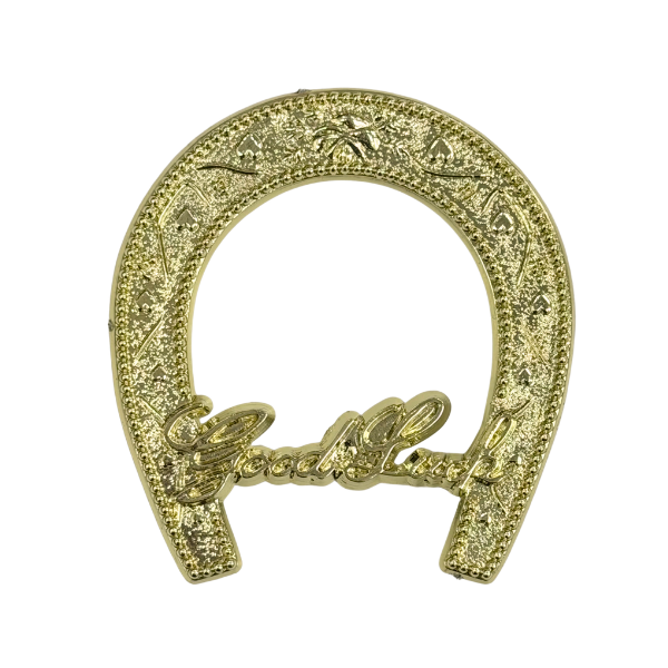 3" ACI Gold "Good Luck" Horseshoe Flat Back Trinket | 1 Count