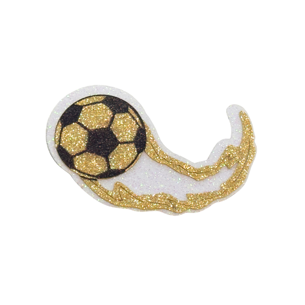 ACI Gold/White Glitter Foam Soccer Assortment Emblems | 3 Count