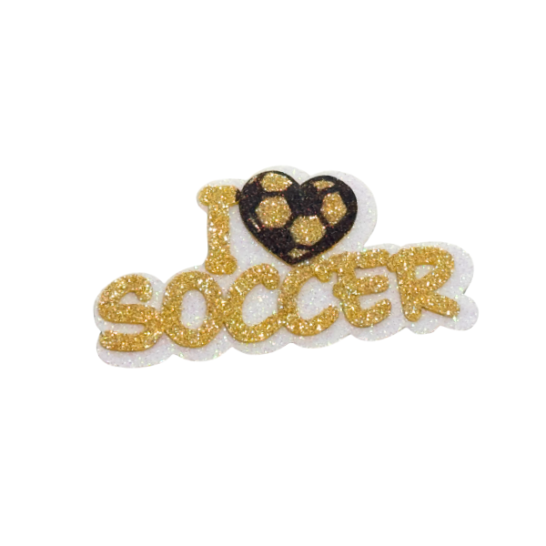 ACI Gold/White Glitter Foam Soccer Assortment Emblems | 3 Count