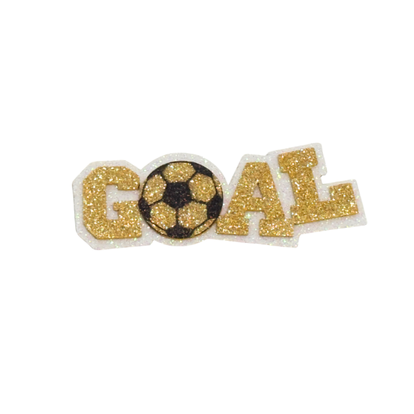 ACI Gold/White Glitter Foam Soccer Assortment Emblems | 3 Count