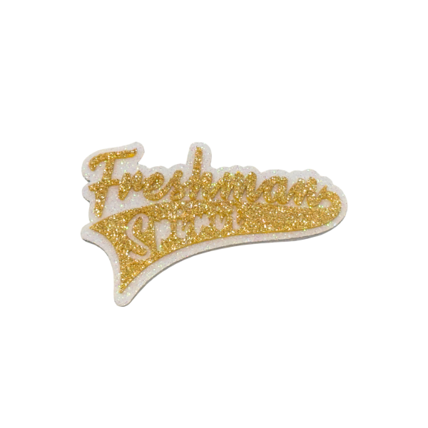 ACI Gold/White Glitter Foam Freshman Assortment Emblems | 3 Count