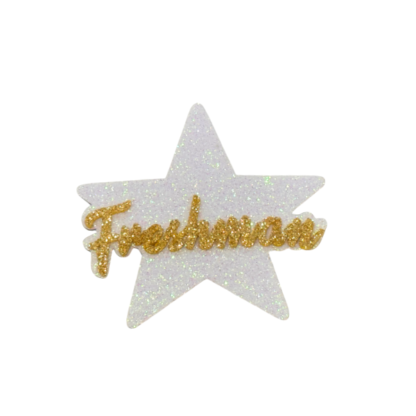 ACI Gold/White Glitter Foam Freshman Assortment Emblems | 3 Count