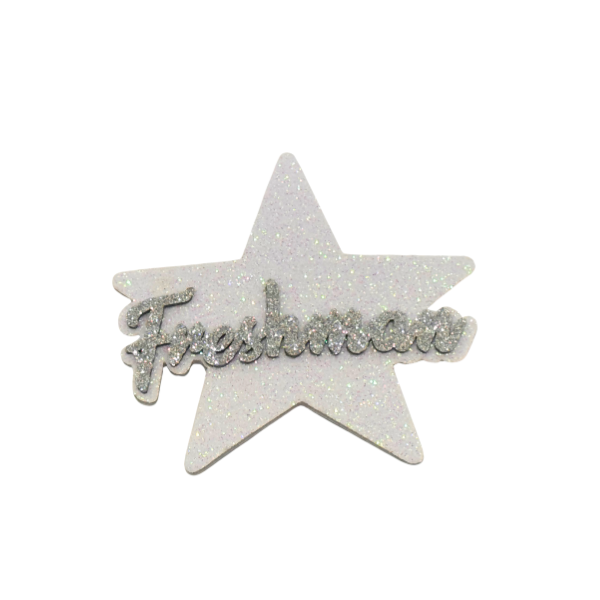 ACI Silver/White Glitter Foam Freshman Assortment Emblems | 3 Count