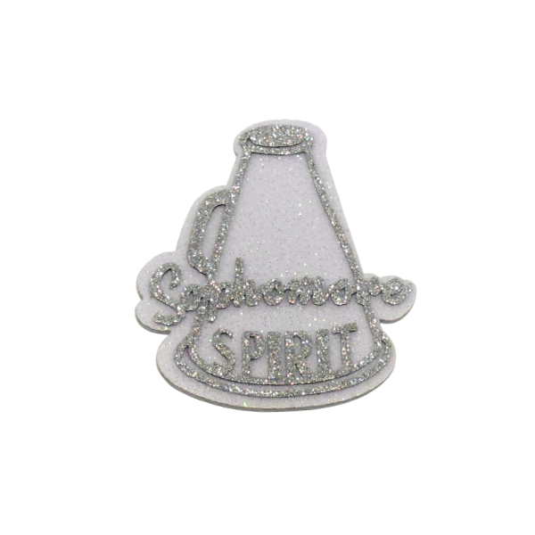 ACI Silver/White Glitter Foam Sophomore Assortment Emblems | 3 Count