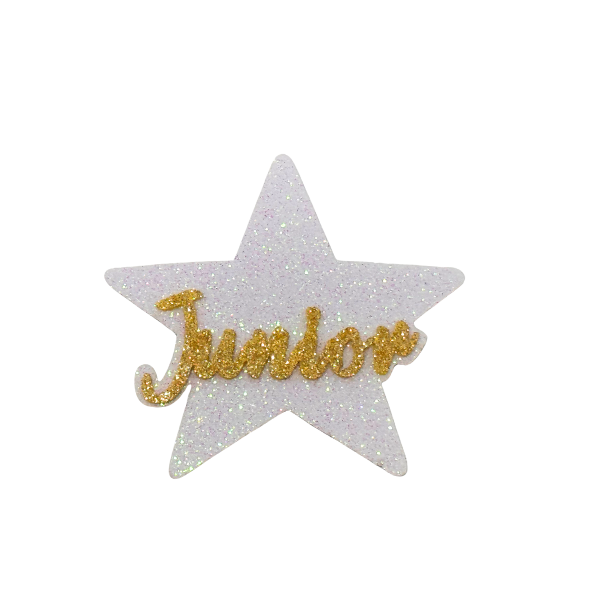 ACI Gold/White Glitter Foam Junior Assortment Emblems | 3 Count