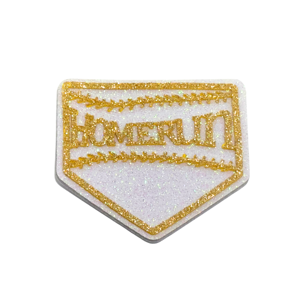 ACI Gold/White Glitter Foam Softball Assortment Emblems | 3 Count