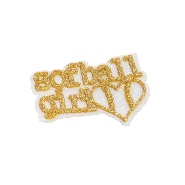 ACI Gold/White Glitter Foam Softball Assortment Emblems | 3 Count