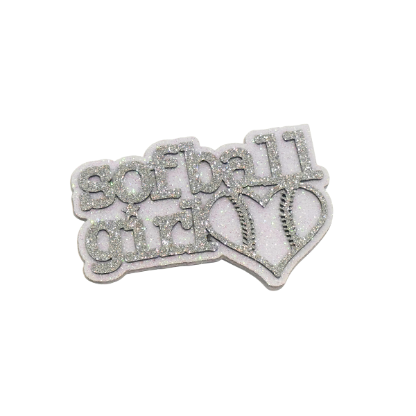 ACI Silver/White Glitter Foam Softball Assortment Emblems | 3 Count