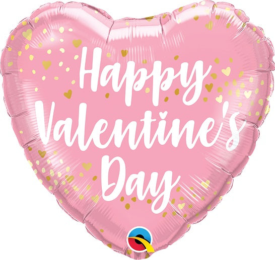 18" Qualatex Happy Valentine's Day Heart Foil Balloon | Clearance - While Supplies Last!