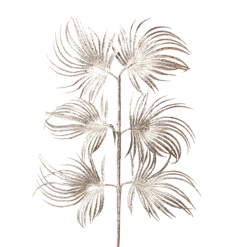 33" Glitter Palm Leaf Spray