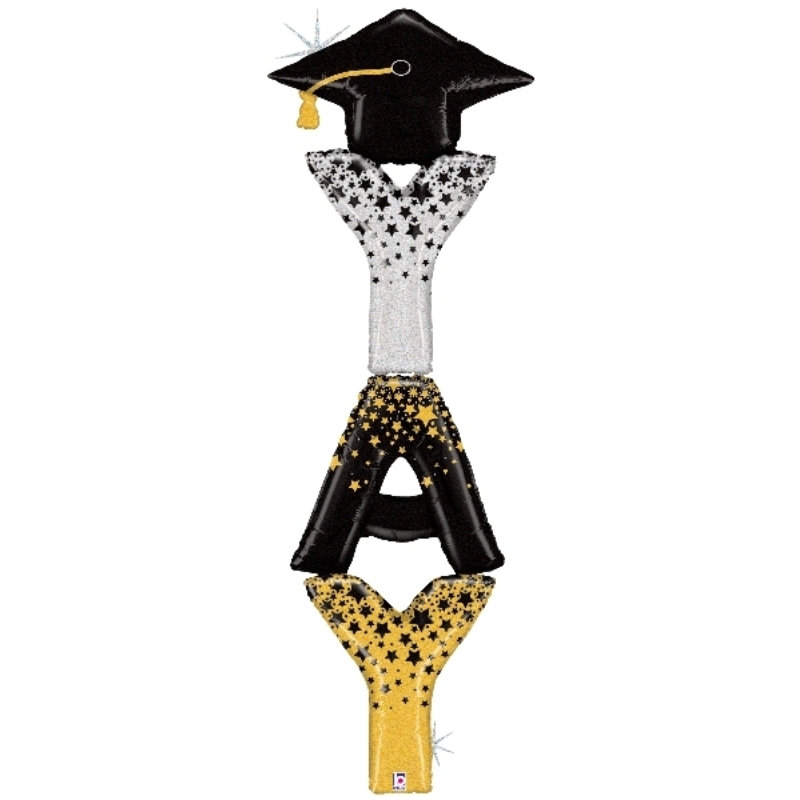74" Special Delivery YAY Graduation Foil Balloon (P34) | Stands Over 6 Feet Tall!