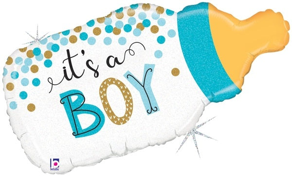 29" Blue It's A Boy Confetti Baby Bottle