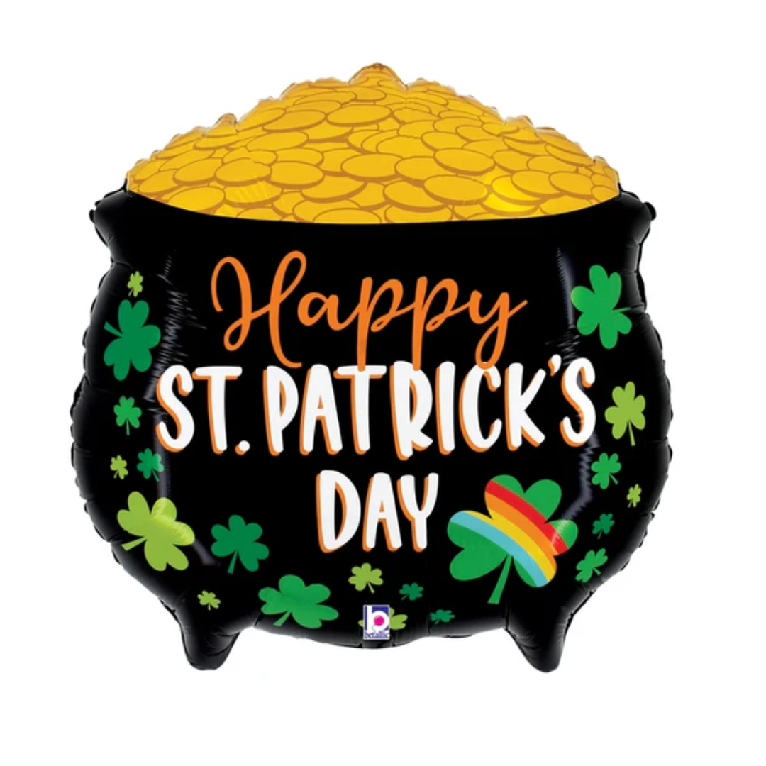 23" Betallic Lucky Pot O Gold St. Patrick's Day Foil Balloon (P27)