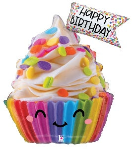 31" Cute Cupcake Birthday Foil Balloon
