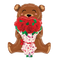 25" Rose Bouquet Bear Foil Balloon (P9) | I Can Float Or Sit!