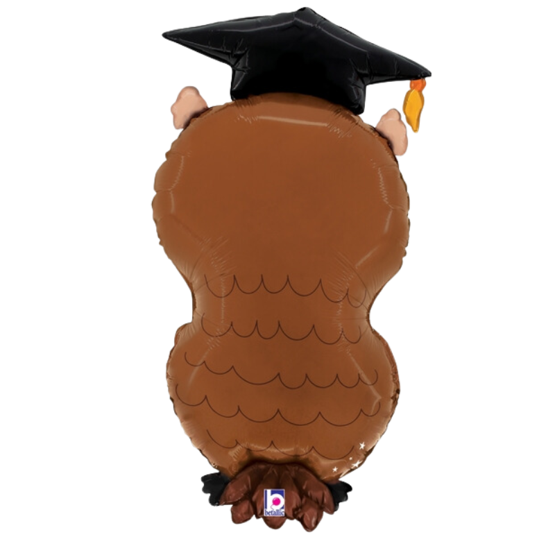 30" Grad Owl Diploma Foil Balloon (P33) | I Can Float Or Sit!