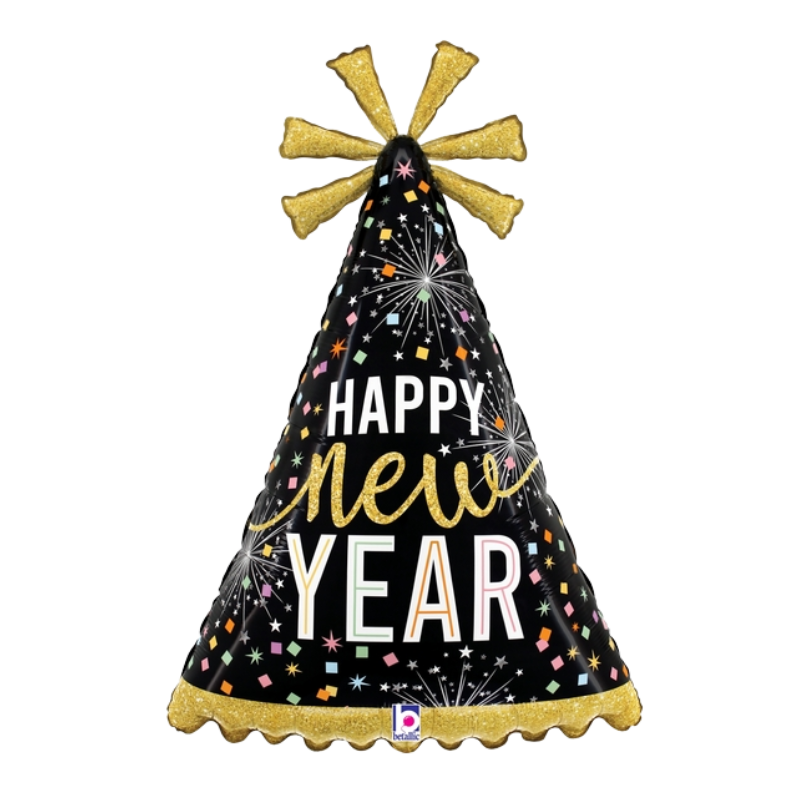 32" Betallic New Year Party Hat Foil Balloon