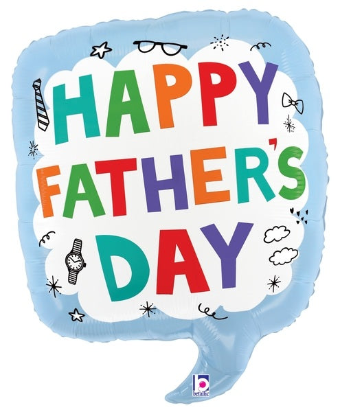 23" Betallic Father's Day Speech Bubble Foil Balloon