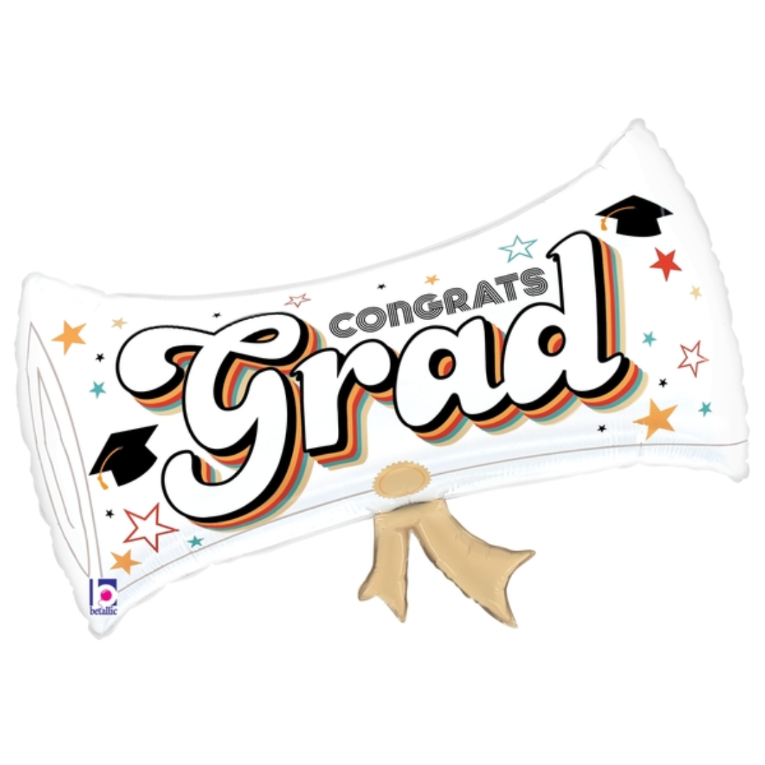 26" Betallic Retro Grad Diploma Foil Balloon (S2R3)