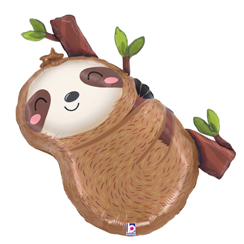 28" Betallic Cute Sloth Foil Balloon