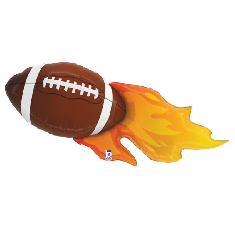 40" Betallic Football Flames Foil Balloon