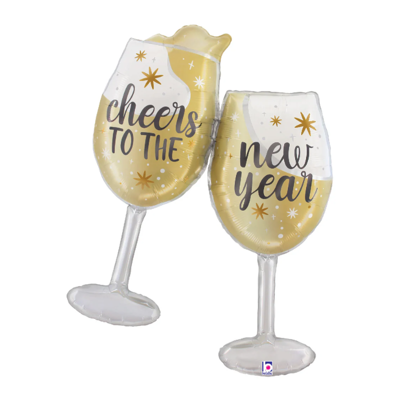 42" Satin New Year Champagne Foil Balloon