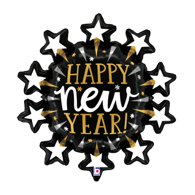 30" Betallic New Year Starburst Foil Balloon