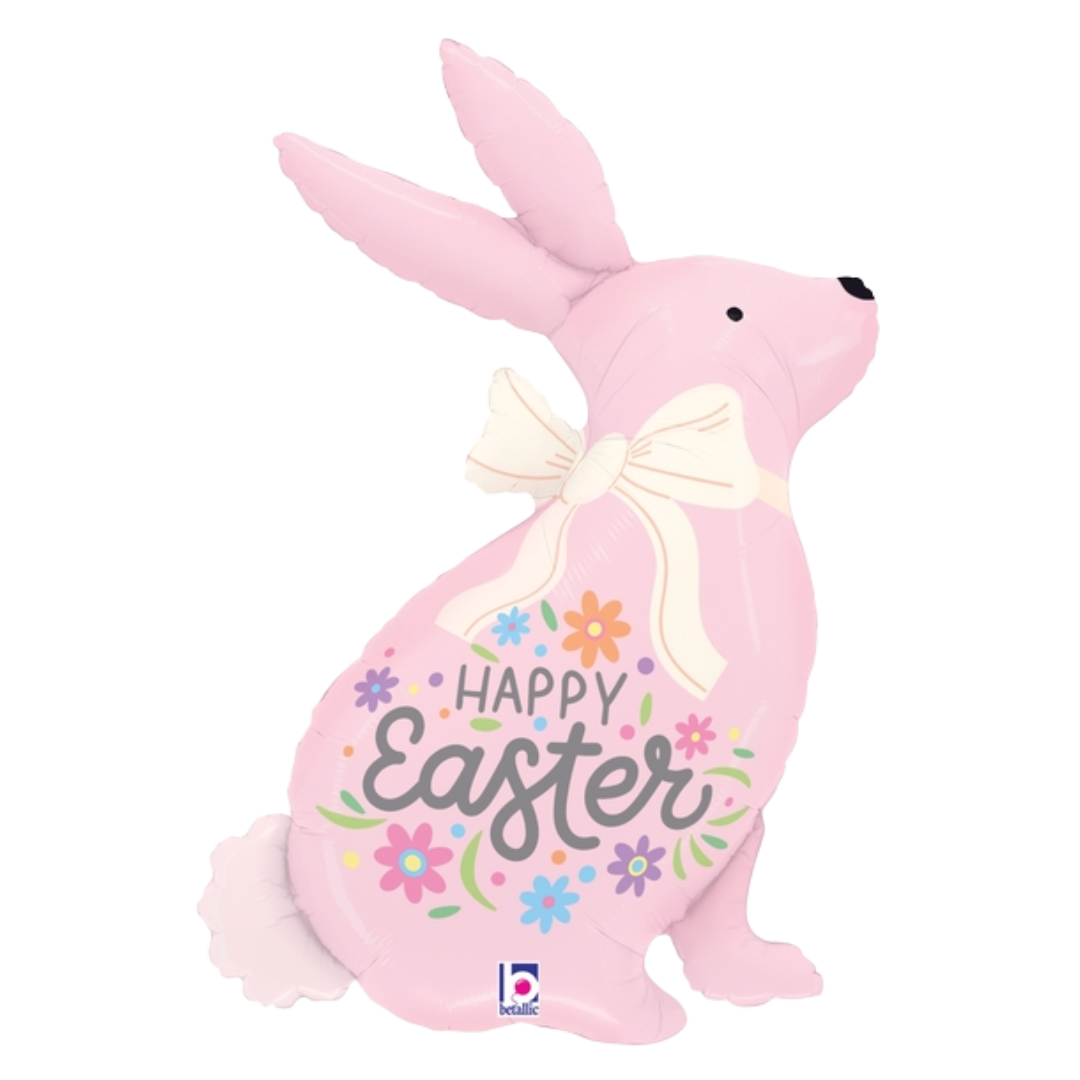 32" Betallic Easter Pastel Pink Bunny Foil Balloon