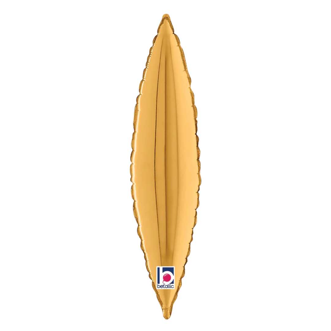 17" Betallic Gold Taper Leaf Foil Balloon | Buy 5 Or More Save 20%