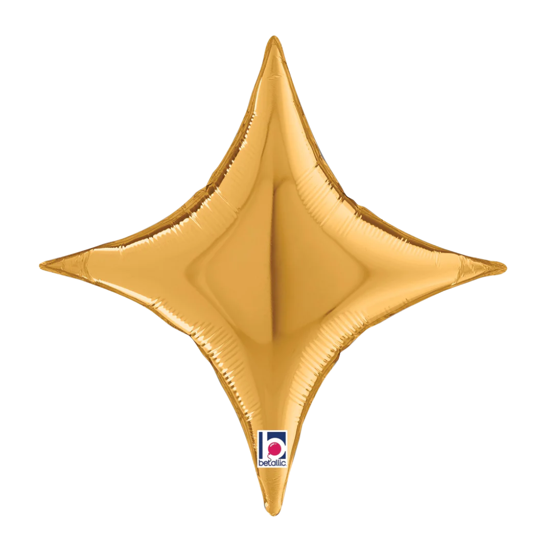 17" Betallic Gold Starpoint Foil Balloon | Buy 5 Or More, Save 20%