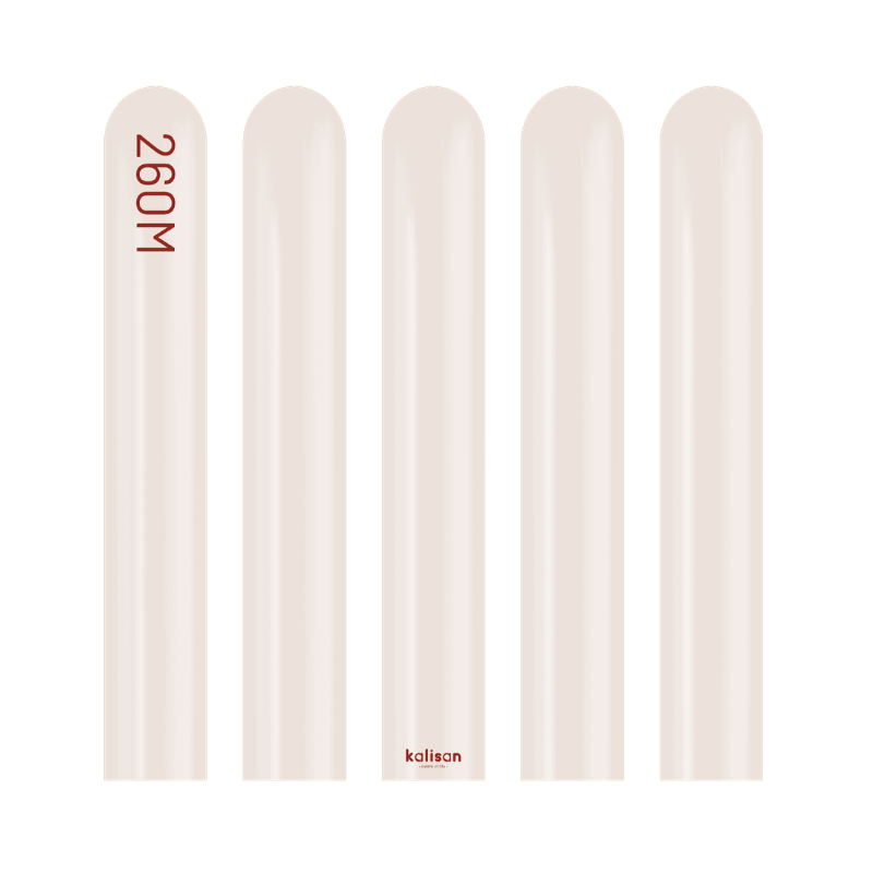 260M Kalisan Aura Beige Cream Nozzle Up Modeling Latex Balloons | 50 Count