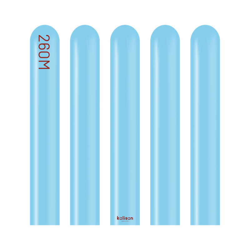 260M Kalisan Standard Baby Blue Nozzle Up Modeling Latex Balloons | 50 Count