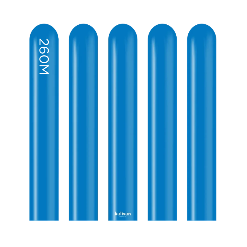 260M Kalisan Standard Blue Nozzle Up Modeling Latex Balloons | 50 Count