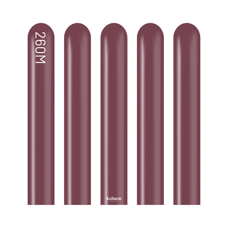 260M Kalisan Standard Burgundy Nozzle Up Modeling Latex Balloons | 50 Count