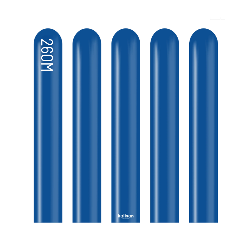 260M Kalisan Standard Dark Blue Nozzle Up Modeling Latex Balloons | 50 Count